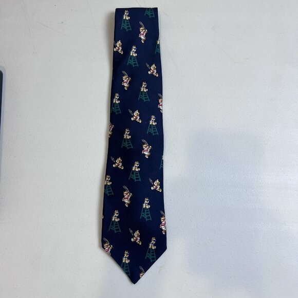 Roland‎ Garros French Open Paris France Necktie Tie Bears Navy Blue 3.75”x58” - Picture 1 of 10